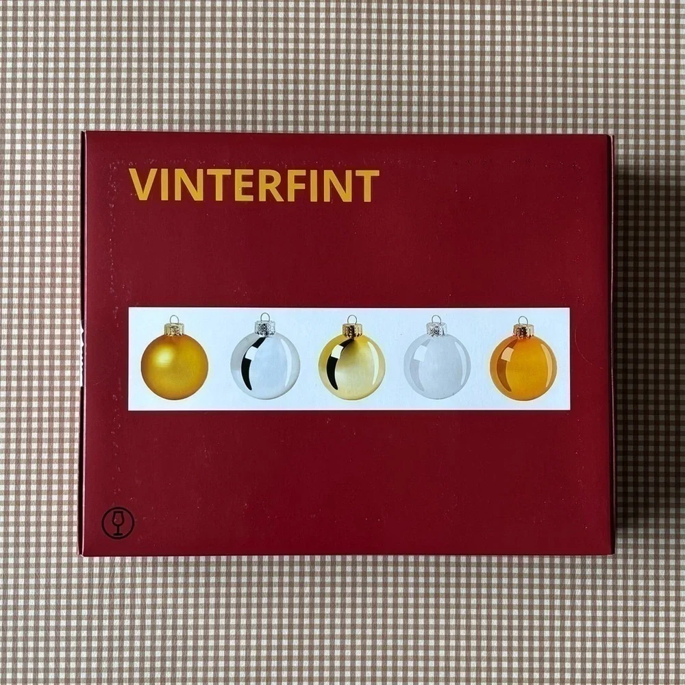 IKEA VINTERFINT BOX OF 20‎ GLASS MULTICOLOR ORNAMENTS. NEW